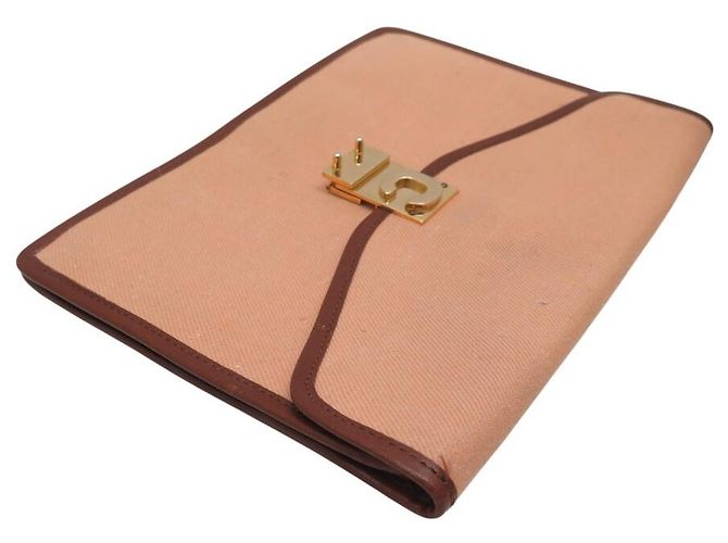 Céline POCHETTE VINTAGE CELINE C CLASSICO IN CANVAS ROSA - vista 3