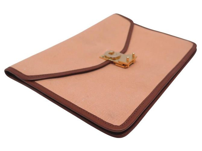 Céline POCHETTE VINTAGE CELINE C CLASSICO IN CANVAS ROSA - vista 4
