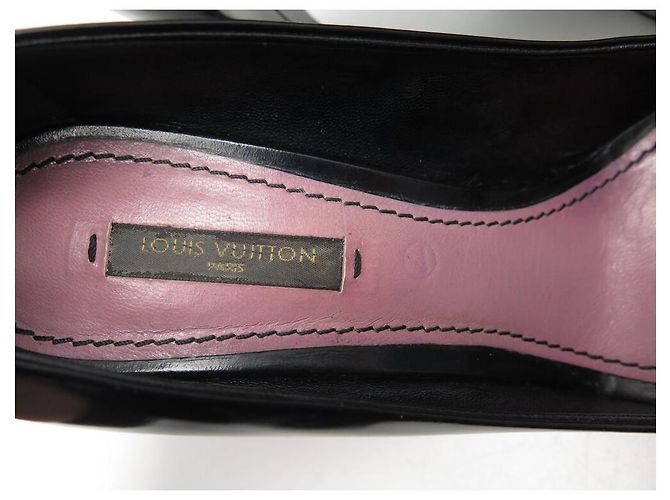 LOUIS VUITTON OPEN TOE SCHUHE MIT SCHNALLEN 37.5 LEDERSCHUHE Schwarz - Ansicht 8