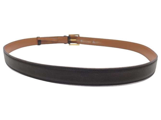 Hermès VINTAGE HERMES GÜRTEL MIT GOLDENER SCHNALLE GRÖSSE 100 AUS BRAUNEM LEDER - Ansicht 3