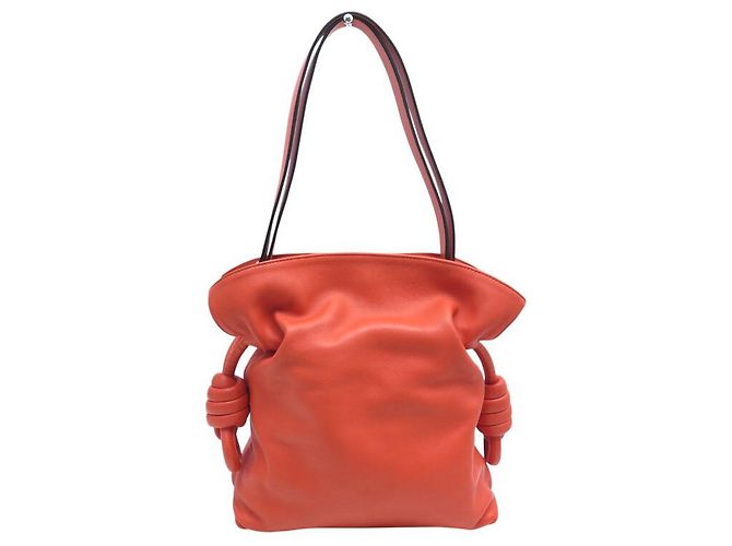 BORSA A MANO LOEWE FLAMENCO CON TRACOLLA IN PELLE ARANCIONE - vista 2