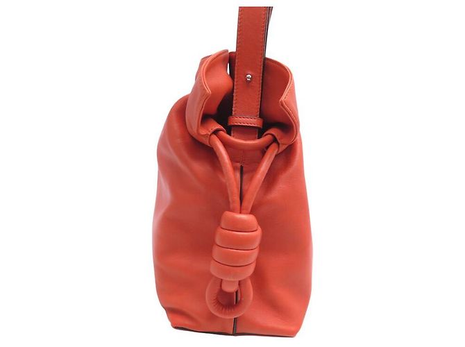 BORSA A MANO LOEWE FLAMENCO CON TRACOLLA IN PELLE ARANCIONE - vista 3