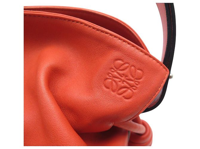 BORSA A MANO LOEWE FLAMENCO CON TRACOLLA IN PELLE ARANCIONE - vista 6