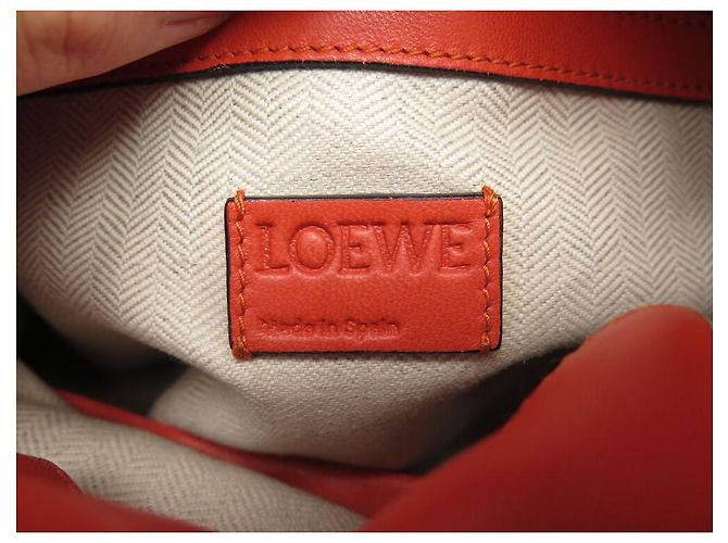 BORSA A MANO LOEWE FLAMENCO CON TRACOLLA IN PELLE ARANCIONE - vista 9