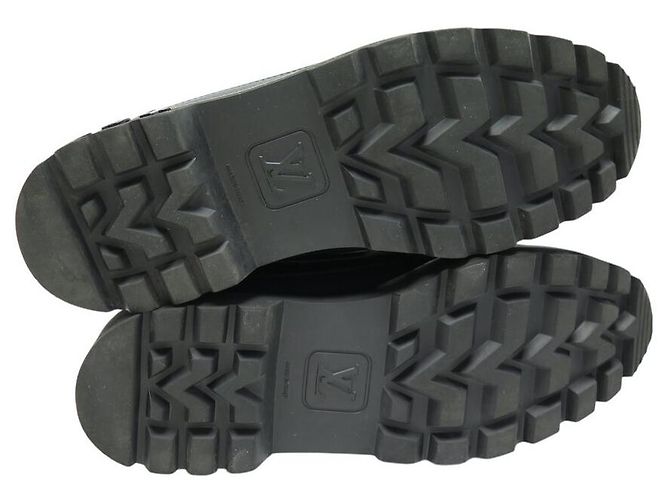 SCARPE LOUIS VUITTON DERBY LV RANGERS 08 42 IN PELLE GRANA NERA MONOGRAMMA Nero - vista 6