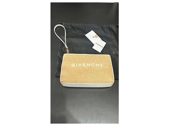 Pochette Givenchy New Pelle Paglia Bianco Beige - vista 2
