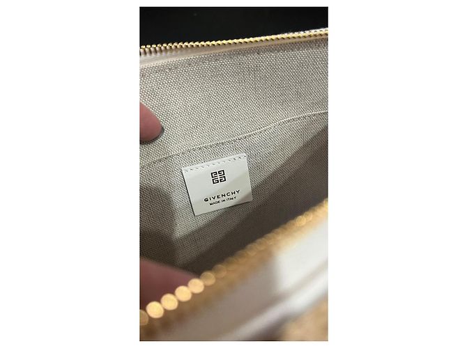 Pochette Givenchy New Pelle Paglia Bianco Beige - vista 3