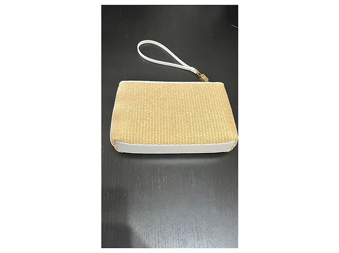 Pochette Givenchy New Pelle Paglia Bianco Beige - vista 4