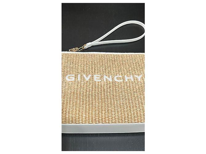 Pochette Givenchy New Pelle Paglia Bianco Beige - vista 6
