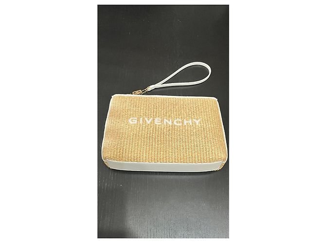 Pochette Givenchy New Pelle Paglia Bianco Beige - vista 7