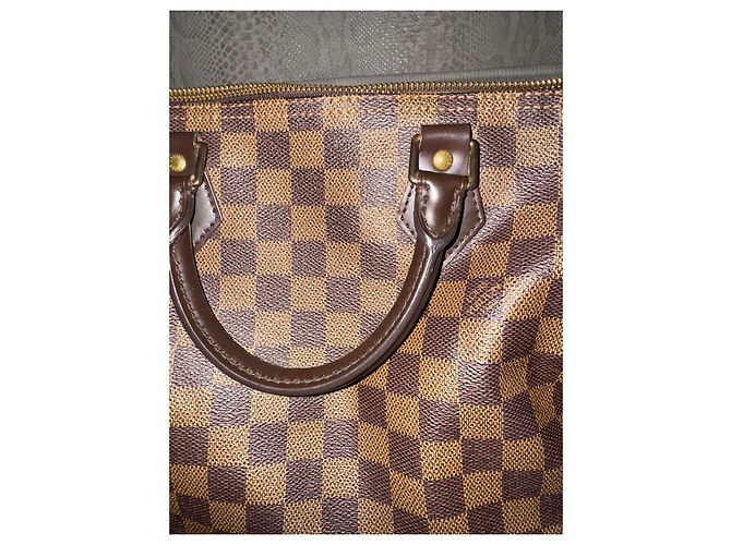Louis Vuitton Speedy 30 Damier Ebano Borsa in pelle marrone - vista 10