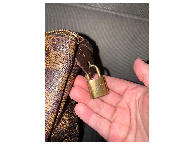 Louis Vuitton Speedy 30 Damier Ebano Borsa in pelle marrone - vista 3