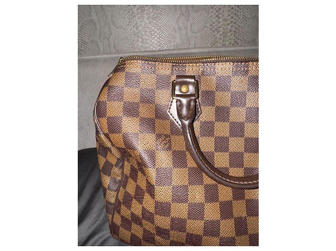 Louis Vuitton Speedy 30 Damier Ebano Borsa in pelle marrone - vista 8