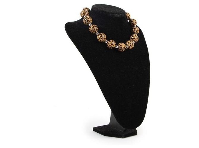 Superbe collier DOLCE & GABBANA avec de grandes perles à motif animalier Camel - vue 2