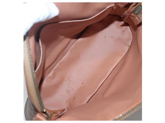Céline Borsa a mano in tela Macadam CELINE in pelle PVC marrone oro Auth gh019 D'oro - vista 11