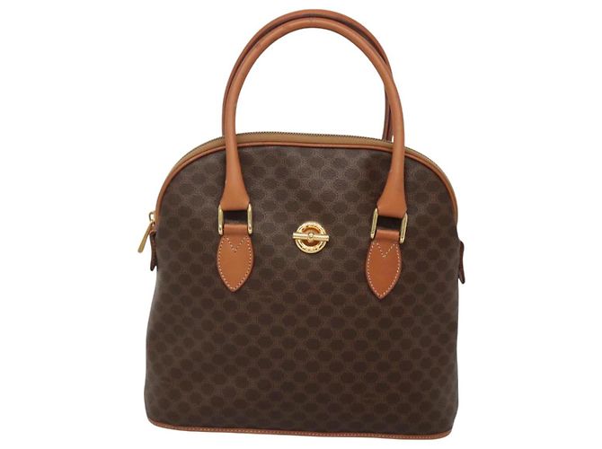 Céline Borsa a mano in tela Macadam CELINE in pelle PVC marrone oro Auth gh019 D'oro - vista 13