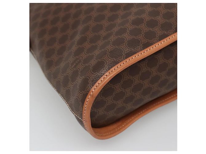 Céline Borsa a mano in tela Macadam CELINE in pelle PVC marrone oro Auth gh019 D'oro - vista 14