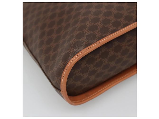 Céline Borsa a mano in tela Macadam CELINE in pelle PVC marrone oro Auth gh019 D'oro - vista 16