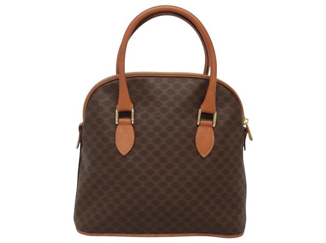 Céline Borsa a mano in tela Macadam CELINE in pelle PVC marrone oro Auth gh019 D'oro - vista 2
