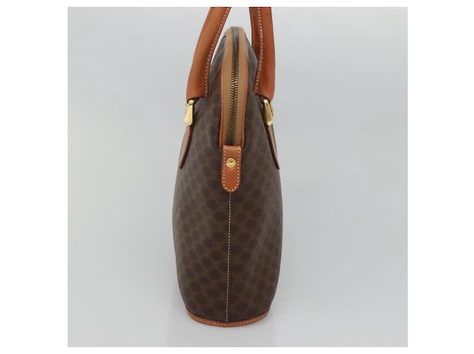Céline Borsa a mano in tela Macadam CELINE in pelle PVC marrone oro Auth gh019 D'oro - vista 4