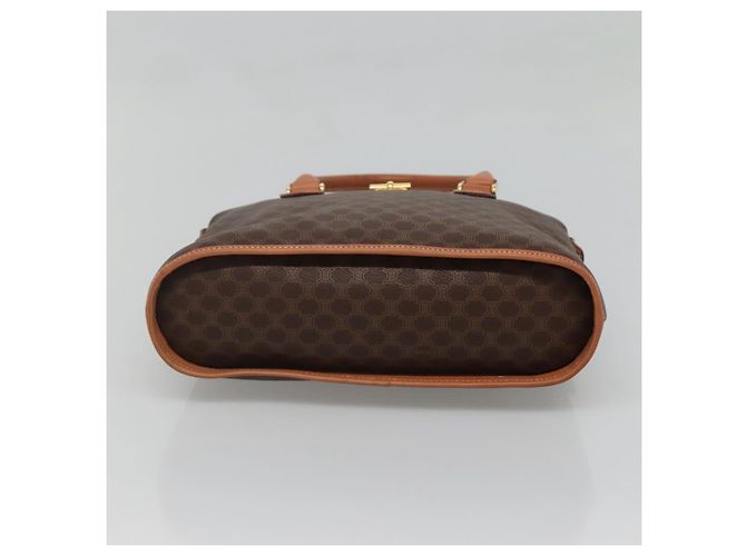 Céline Borsa a mano in tela Macadam CELINE in pelle PVC marrone oro Auth gh019 D'oro - vista 5