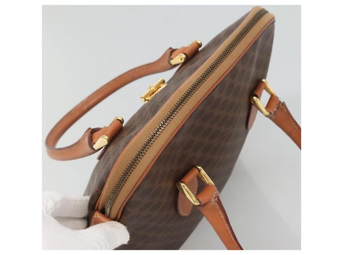 Céline Borsa a mano in tela Macadam CELINE in pelle PVC marrone oro Auth gh019 D'oro - vista 6