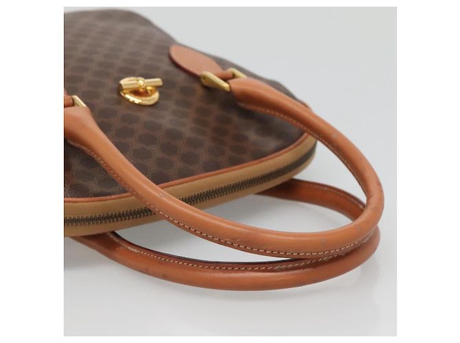 Céline Borsa a mano in tela Macadam CELINE in pelle PVC marrone oro Auth gh019 D'oro - vista 7