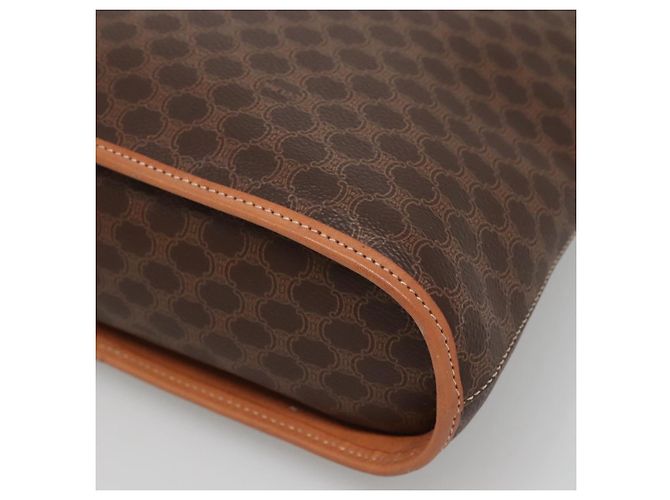 Céline Borsa a mano in tela Macadam CELINE in pelle PVC marrone oro Auth gh019 D'oro - vista 9
