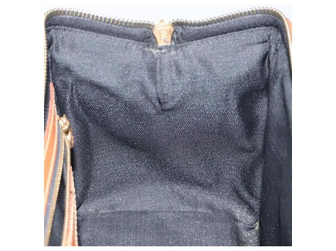 Pequin Borsa a mano in tela FENDI Pecan marrone nero oro Auth yk18138 D'oro - vista 19