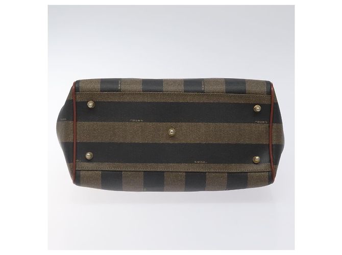 Pequin Borsa a mano in tela FENDI Pecan marrone nero oro Auth yk18138 D'oro - vista 5