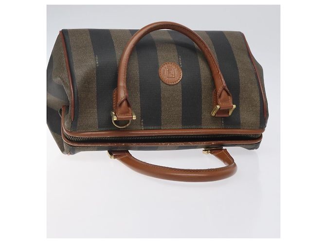 Pequin Borsa a mano in tela FENDI Pecan marrone nero oro Auth yk18138 D'oro - vista 6