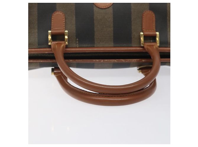 Pequin Borsa a mano in tela FENDI Pecan marrone nero oro Auth yk18138 D'oro - vista 7