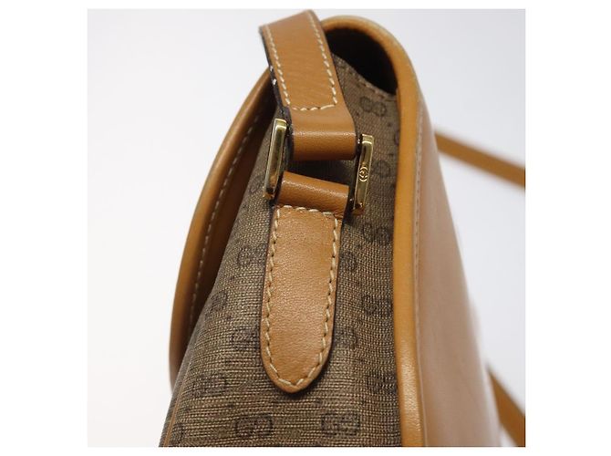 Gucci Borsa a Spalla Micro GG Supreme PVC Beige Oro 007 115 0074 Auth ki5748 D'oro - vista 10
