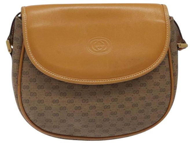 Gucci Borsa a Spalla Micro GG Supreme PVC Beige Oro 007 115 0074 Auth ki5748 D'oro - vista 13