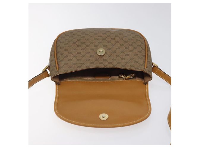 Gucci Borsa a Spalla Micro GG Supreme PVC Beige Oro 007 115 0074 Auth ki5748 D'oro - vista 18