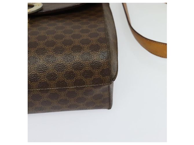 Céline CELINE Macadam Canvas Schultertasche, PVC-Leder, braun, gold, authentisch, bs25458 Golden - Ansicht 15
