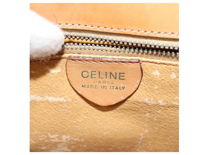 Céline CELINE Macadam Canvas Schultertasche, PVC-Leder, braun, gold, authentisch, bs25458 Golden - Ansicht 18