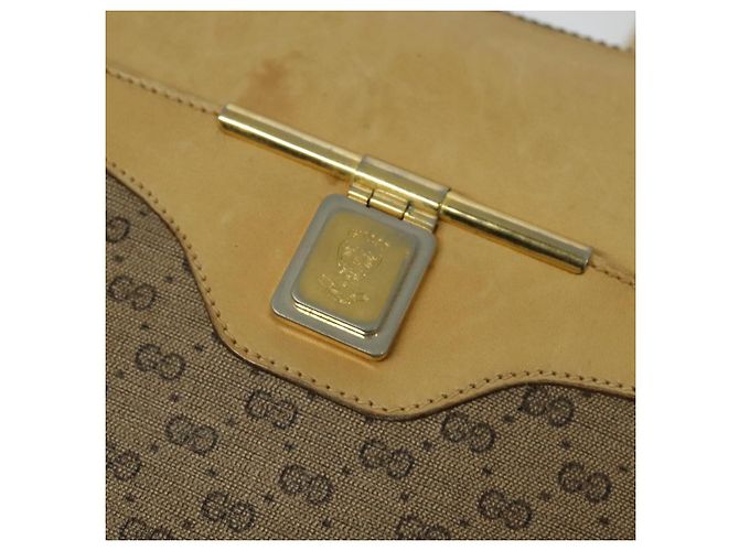 GUCCI Micro GG Supreme Shoulder Bag PVC Beige Gold Auth sw596 Golden - view 17