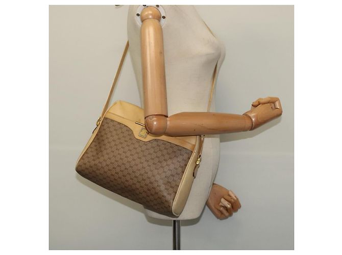 GUCCI Micro GG Supreme Shoulder Bag PVC Beige Gold Auth sw596 Golden - view 22
