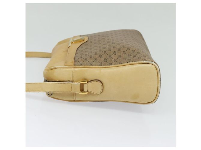 GUCCI Micro GG Supreme Shoulder Bag PVC Beige Gold Auth sw596 Golden - view 3