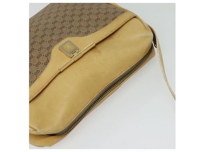 GUCCI Micro GG Supreme Shoulder Bag PVC Beige Gold Auth sw596 Golden - view 6