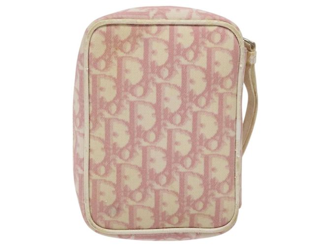 Pochette in tela Trotter Christian Dior PVC Rosa Argento Auth ep8923 - vista 2