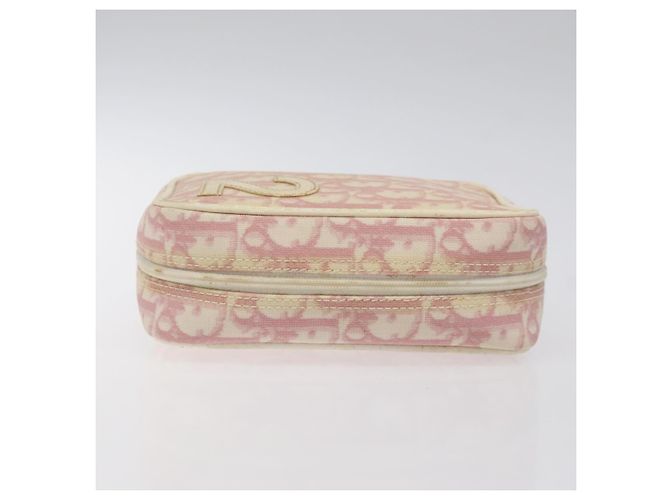 Pochette in tela Trotter Christian Dior PVC Rosa Argento Auth ep8923 - vista 3