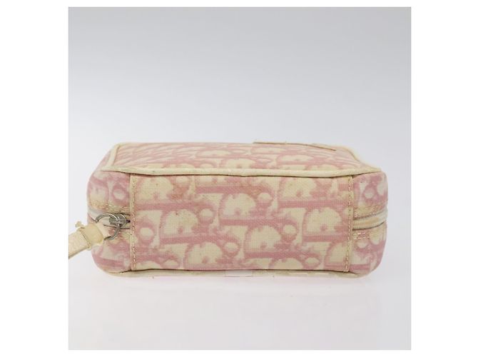 Pochette in tela Trotter Christian Dior PVC Rosa Argento Auth ep8923 - vista 4
