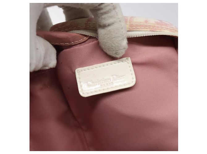 Pochette in tela Trotter Christian Dior PVC Rosa Argento Auth ep8923 - vista 9