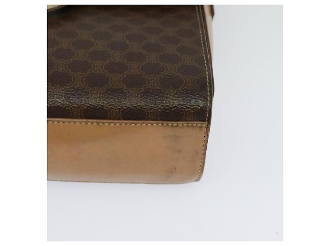 Céline CELINE Macadam Canvas Schultertasche, PVC-Leder, braun, gold, authentisch 123825 Golden - Ansicht 14