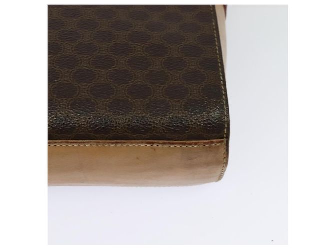 Céline CELINE Macadam Canvas Schultertasche, PVC-Leder, braun, gold, authentisch 123825 Golden - Ansicht 16