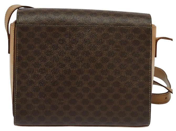 Céline CELINE Macadam Canvas Schultertasche, PVC-Leder, braun, gold, authentisch 123825 Golden - Ansicht 2