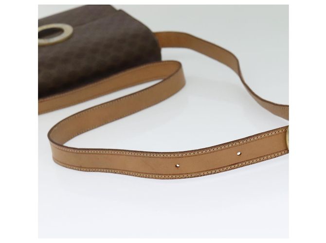 Céline CELINE Macadam Canvas Schultertasche, PVC-Leder, braun, gold, authentisch 123825 Golden - Ansicht 7