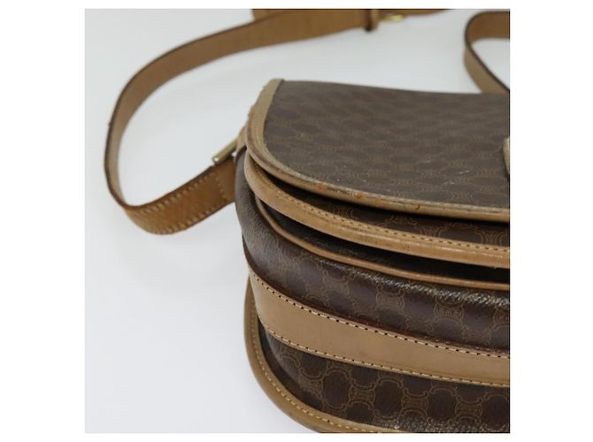Céline Borsa a spalla in tela Macadam CELINE in pelle PVC marrone oro Auth sw561 D'oro - vista 14